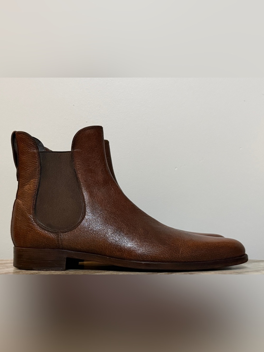 SERGIO ROSSI BROWN LEATHER CHELSEA BOOTS US SZ 8 /  7 UK  $1200 RM WILLIAMS